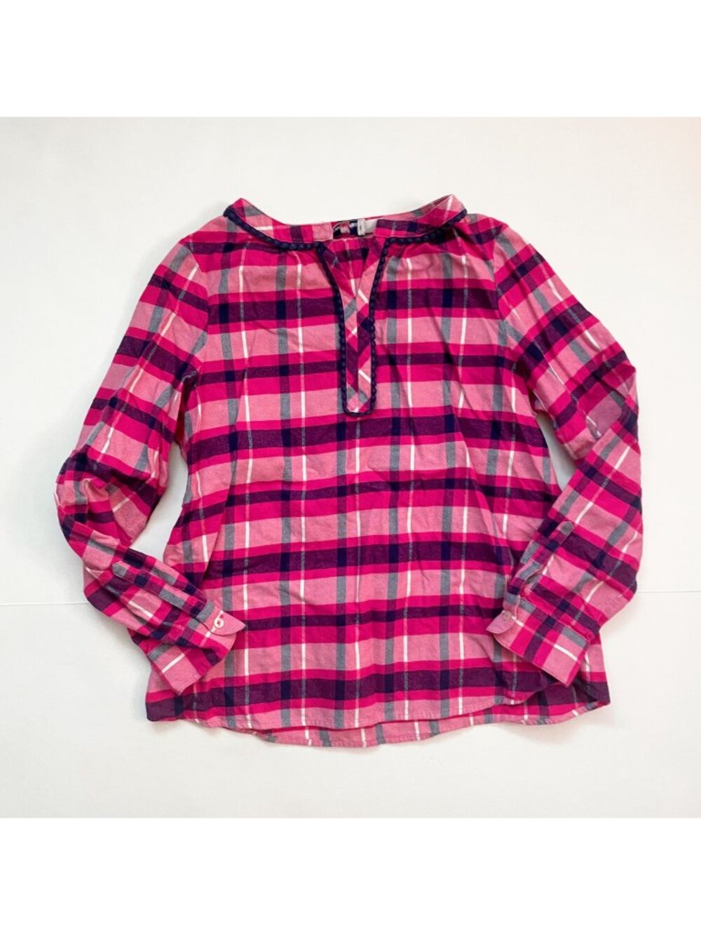 Vineyard Vines Girls Pink Flannel Blouse, Size 14(L)